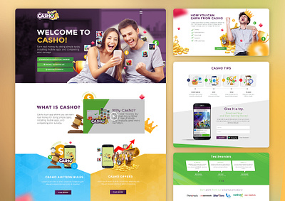 Casho - Landing Page auction design elegant game graphic design ui website