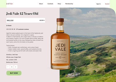 Jedi Vale Whisky ui webdesign