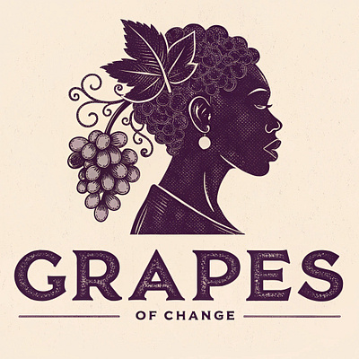 "Grapes of Change" Logo Design grapes of change logo design logo