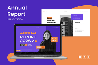 Annual Report Presentation infographic professional statistic