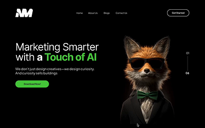 Interactive 3D Hero Banner 3d banner creative fox graphic design grpahic hero banner landing page minimal minimal design motion graphics ui ui design web website