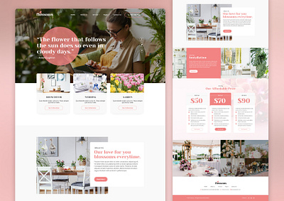 Flossoms - Landing Page design elegant florist flower graphic design ui website