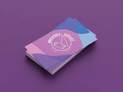 Brewer's Outlet Business Card and Logo // CHELCHA adobe illustrator blending modes blue branding business card business card design design fluid graphic design illustrator line work logo logo design mockup photoshop pink purple