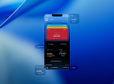 Modern Wallet UI with Liquid Glass Aesthetics apple design ios liquid glass ui wallet