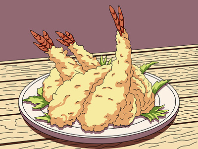 Foods: Tempura Illustration colorful illustration flat illustration food food illustration fried shrimp fried shrimp illustration graphic design illustration japanese food japanese food illustration modern illustration tempura tempura illustration