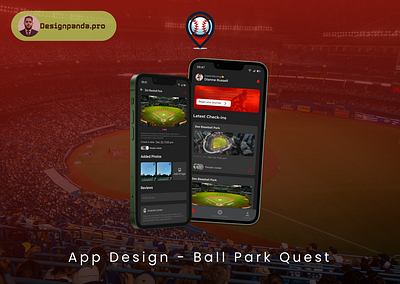 Sports Mobile app - Base ball lovers Quests android ball park baseball best creative graphic design ios memories mobile app mobile app development modern new quests ui ux