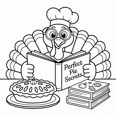 Thanksgiving with book design for coloring book pod