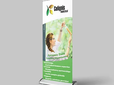 Scientific Roll-Up Banner for Celignis Analytical branding graphic design logo