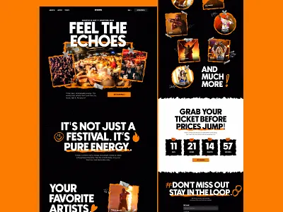 Echoes – Music Festival Landing Page Concept design festival figma graphic design illustration landing page ui ux web design website