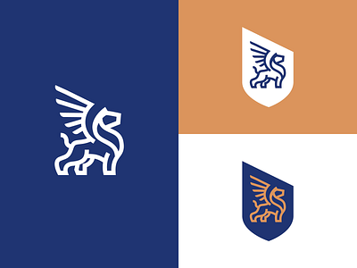 Griffin logo for law firm animation brand branding colors graphic design griffin griffon identity law lawyer lion logo logomark shield wing winged lion wings
