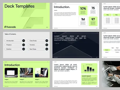 Fivecode Deck Templates agency brand branding code deck design flow graphic design minimal pitch presentation templates