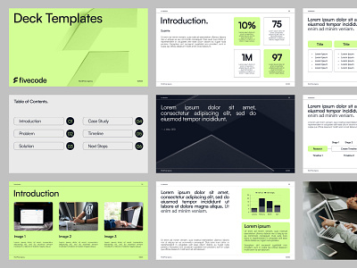 Fivecode Deck Templates agency brand branding code deck design flow graphic design minimal pitch presentation templates