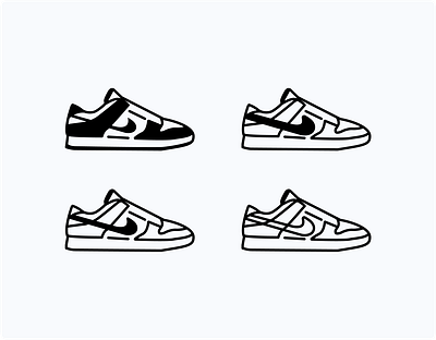 Nike Dunk Low Illustrations app design branding design dunk low figma illustration logo nike pandas product design sneakers ui vector