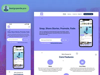 Shop Reels - Mobile app design - social - Snap - Promote brands branding brands creative graphic design illustrations influencers landing responsive smooth social ui ux web page website