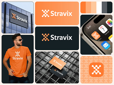 'Stravix' Modern Letter S Tech Logo Branding kit Design ai logo brand identity branding branding kit letter s logo s logo software logo startup logo tech logo technology logo