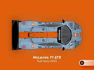 McLaren F1 GTR Illustration adobe adobe illustrator car car illustration design graphic design gulf livery illustration illustrator mclaren mclaren f1 mclaren f1 gtr gulf livery 2021 vehical vehicle illustration visual visual design visualdesign