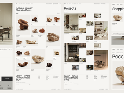 Bako beige branding e commerce ecommerce furniture graphic design landing page minimal minimalism online store product design shopify typography ui design uiux user experience user interface ux design webdesign website design