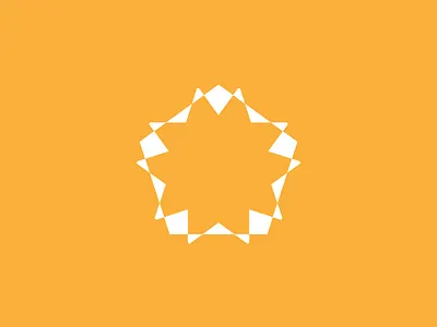 Star logo minimal negative space orange pentagon simple star sun