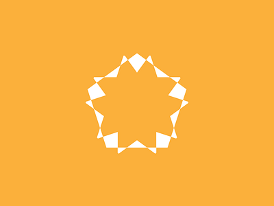 Star logo minimal negative space orange pentagon simple star sun