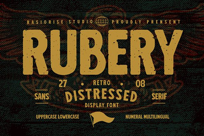 Rubery Font distressed motorcycle font