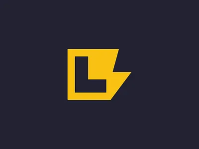 L for Lightning creative l l letter lightning bolt logo logo design monogram simple smart yellow