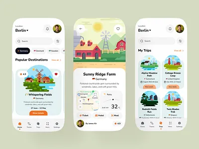 Travel Planner App UI app booking design figma design illustration ios mobile mobile app mobile application modern design tourism travel travel app trip ui user experience user interface ux ux design