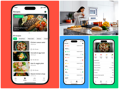 Nuro app design calorie tracker concept cooking diet health meal planner mobile app mobile application nutrition product design startup ui design uiux user experience user interface ux design web design wellness