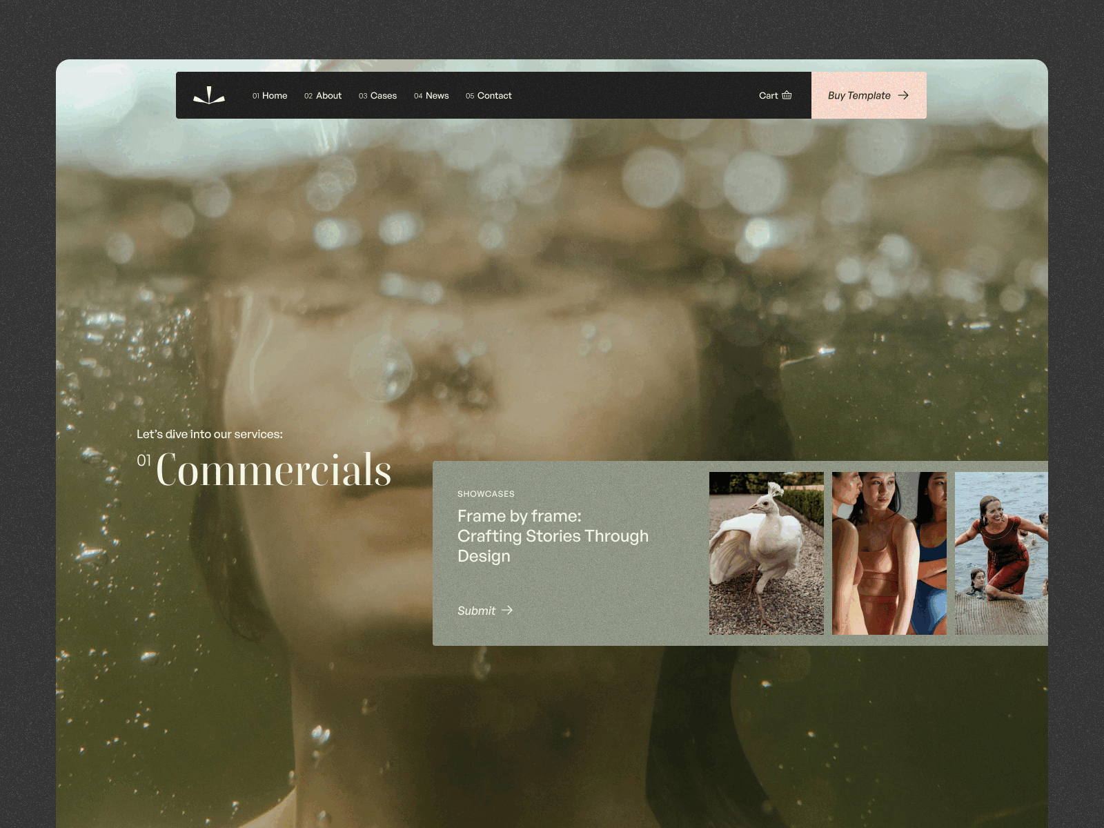 Peacock 🦚 agency cinema design movie portfolio template videography webflow