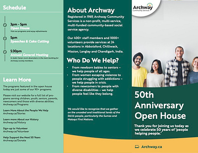 Archway 50th Anniversary Brochure graphic design
