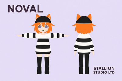 Name: Noval 🧡 Platform: VRChat Studio: Stallion Studio LTD 3d anime blender cartoon design illustration noval open for comission rig stallion studio limited vrchat