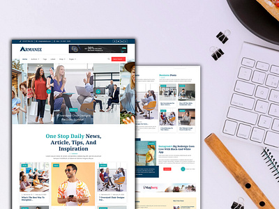 Modern Blog Website– Clean & Responsive blog clean blog design content website design design website elementor elementor website illustration logo modern blog ui web design website design wordpress wordpress blog