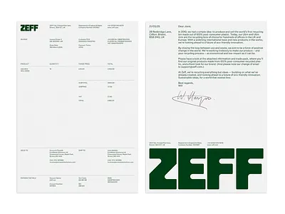 ZEFF Invoice and Letter bold clean clean design creative creative typography design document graphic design modern typface typface design typo typographic design typography zeff
