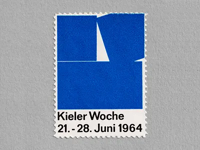 Kieler Woche Postage Stamp blue blue design clean clean design creative creative stamp graphic design modern modern design postage postage stamp stamp stamp design typo typographic design typography