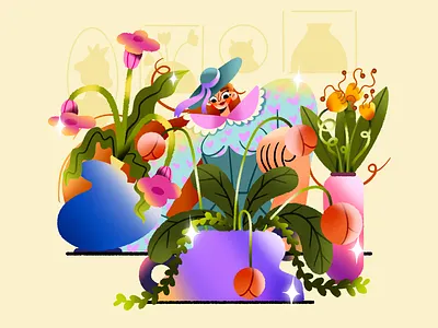 Magical gradients 2d character design commercial design flower drawing flower illustration flowers art gradient gradient art gradient drawing gradient illustration graphic design illustration procreate