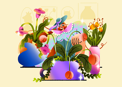 Magical gradients 2d character design commercial design flower drawing flower illustration flowers art gradient gradient art gradient drawing gradient illustration graphic design illustration procreate