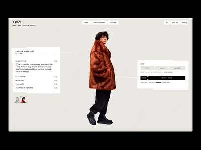 ARK/8 Product Page clean clean composition clean design coat creative design e commerce fashion graphic design minimalist miniminalist design modern online shop online store
