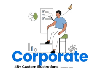 Flat style corporate custom Illustration animation 3d animation app app ui branding character illustration design element flat illustration graphic design illustration line illustration logo minimal illustration motion graphics object illustration ui vector