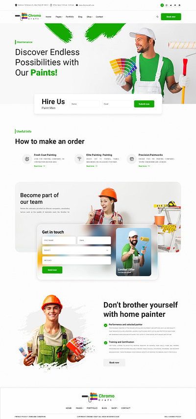 CHROMO CRAFT PAINT WEBSITE DESIGN app branding design elementor figma graphic design html illustration landing page logo paint ui vector web web design website website design wordpress