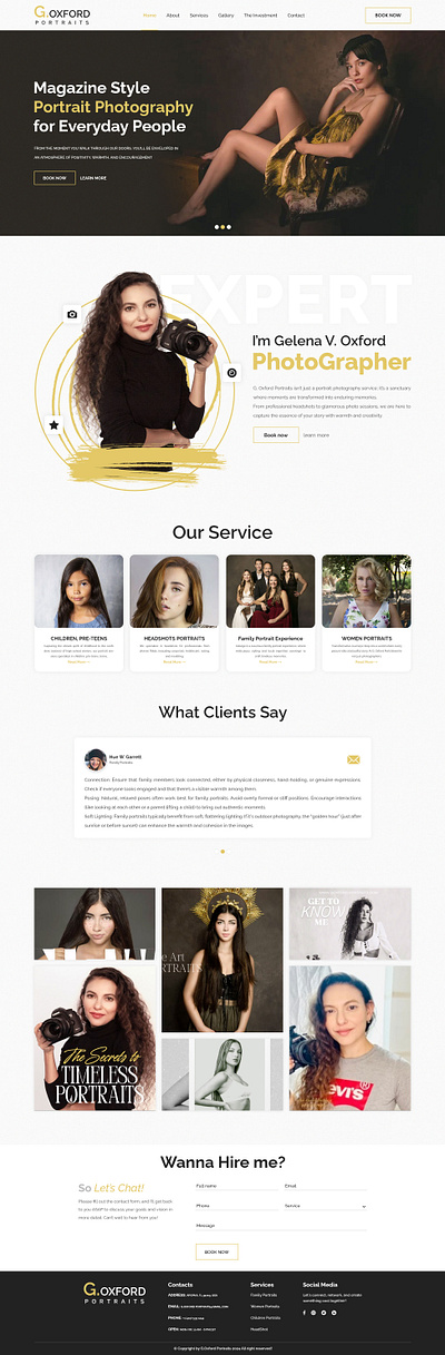 G.OXFORD PROTRAIT WEB DESIGN app branding design elementor figma graphic design html illustration landing page logo photographic photoshoot ui uiux vector web web design website website design