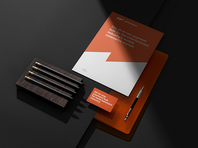 WinWay - Stationery Design betting branding business card design documentation fintech gaming graphic design identity letterhead logo money orange payment print stationery