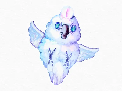 Little Parrot creativemarket illustration parrot valentines day watercolor