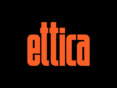 Ettica Logo 80s clean condensed design logo logotype minimal orange type typography visual identity