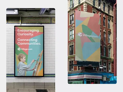 Brand Concept Mockups for Village animation brand design brand identity branding children colorful design edtech education graphic design kids logo design minimal mockup motion graphics pastel school simple startup vector