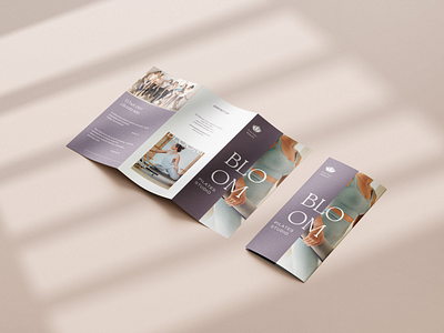 Bloom Pilates Studio Trifold Brochure Design advertising balance branding brochure design calm canva fitness flyer design graphic design lifestyle marketing pilates print design studio trifold brochure visual identity wellbeing wellness women