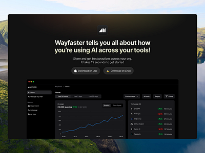 Hero Section Design for Productivity Analytics SaaS (Dark UI) aianalytics clean design dark mode downloadcta hero page hero saas herosection landing page productwebsite saas saasdesign startuplandingpage techlanding ui ux web page webdesign webdesigninspiration website hero website page