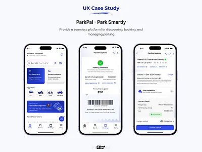 ParkPal – Your Smart Parking Companion appdesign casestudy designforgood designinspiration digitaldesign figmacommunity figmadesign mobileapp parkingapp parkpal productdesign smartparking ui uidesign uiux urbanmobility userexperience uxdesign uxmotion uxresearch