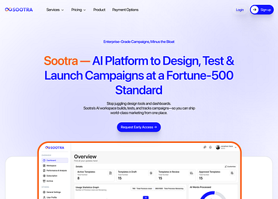 SOOTRA - Hero Section design figma graphic design hero landingpage saas ui uidesign webdesign