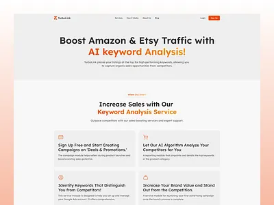 TurboLink-Boost Amazon Digital Marketing Website Design app branding design graphic design illustration logo typography ui ux vector