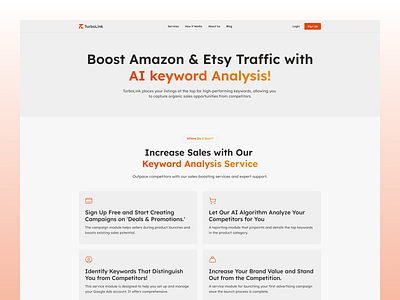 TurboLink-Boost Amazon Digital Marketing Website Design app branding design graphic design illustration logo typography ui ux vector