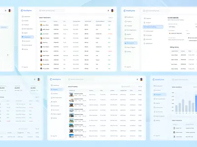 Real Estate Dashboard UI Design - Transaction Page analytics analytics dashboard business crm custom dashboard dashboard dashboard design dashboard stats modern web app product design proptech real estate real estate dashboard saas software transaction ui design uiux web app